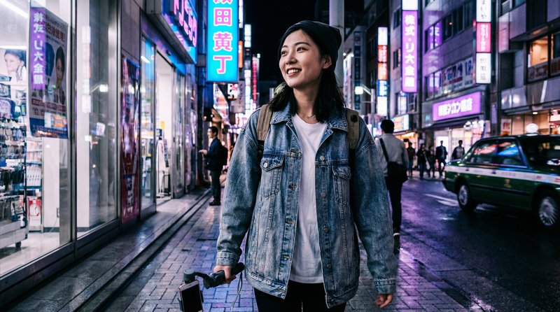 抖阴城市短视频：霓虹夜色下的街拍vlog